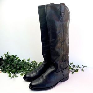 Frye Soft black Leather 77070 Tall Equestrian Riding boots size 8.5